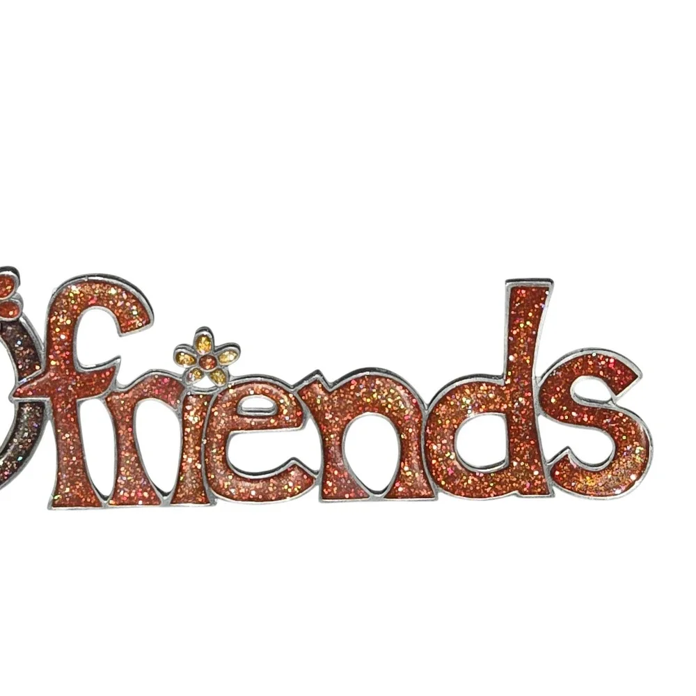 Photo Accesories Friends Y2K Picture Frame 2X2 Photo Orange Glitter Floral Metal
